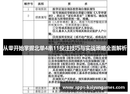 从零开始掌握北单4串11投注技巧与实战策略全面解析