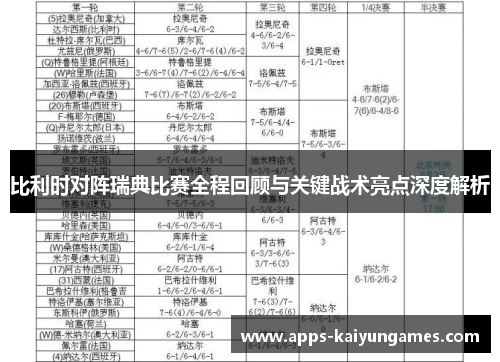 比利时对阵瑞典比赛全程回顾与关键战术亮点深度解析 比利时对阵瑞典比赛全程回顾与关键战术亮点深度解析