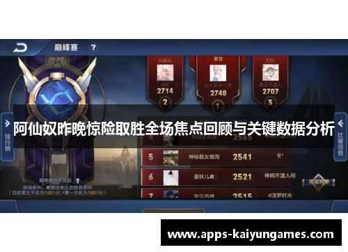 阿仙奴昨晚惊险取胜全场焦点回顾与关键数据分析